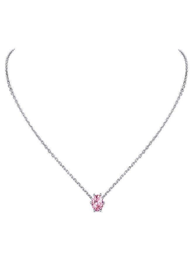 PROSILVER Womens Sterling Silver Cute Necklaces October Birthstone Short Necklace Chain Choker - Image 1